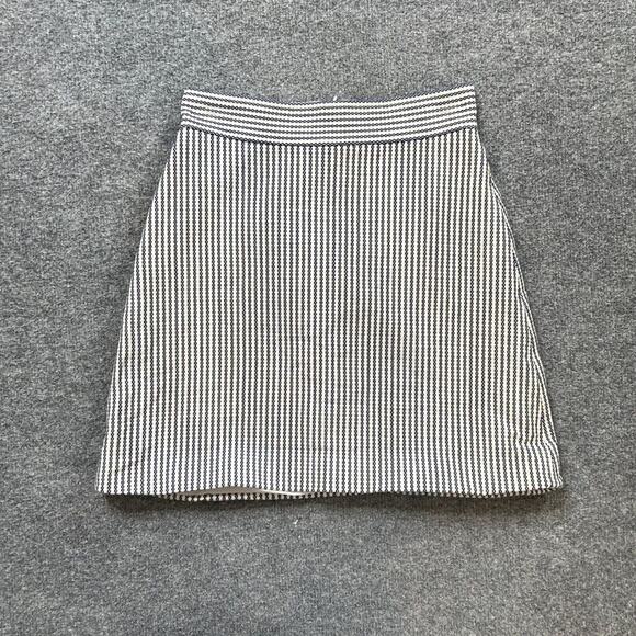 Theory Skirt Womens 00 White Blue Virgin Wool Blend Bubble A-Lined Back Zip Mini - Picture 2 of 10